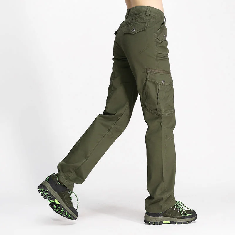 Free Army Women Full Length Pants Regular Straight Style With Pockets Metal Zipper Embroidery Cotton Lady Casual Pants GK76053 Trendy Work Pants
