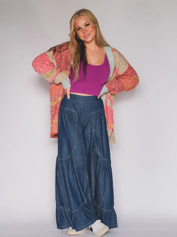 Perfectly Denim Palazzo Pants Formal Dress Pants