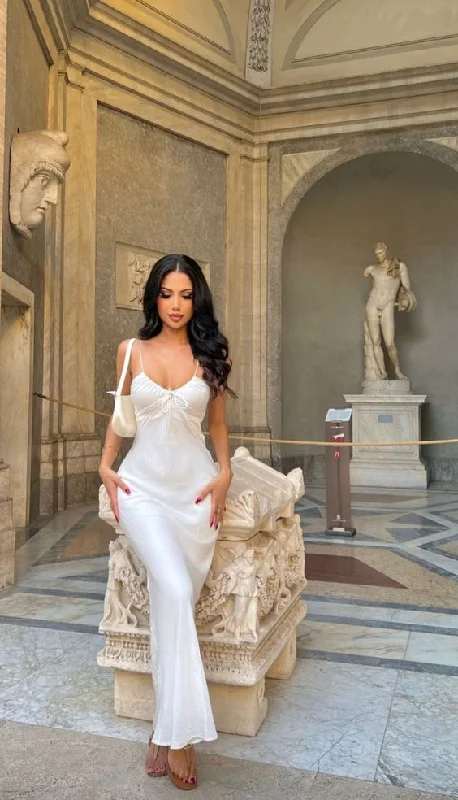 Charming White Spaghetti Straps Prom Dress cc1243