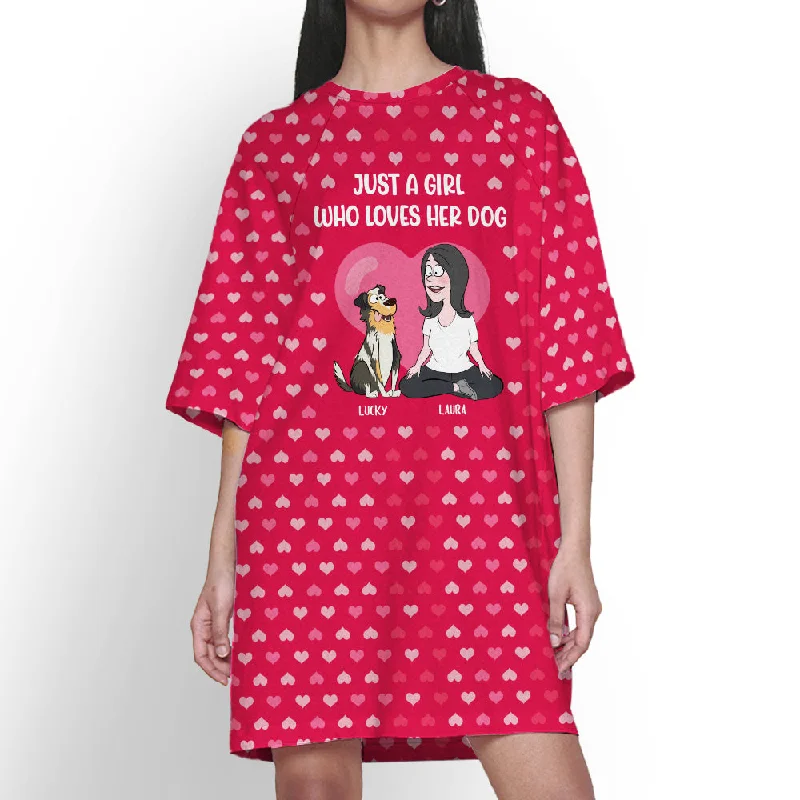 Girl Loves Dogs - Personalized Custom 3/4 Sleeve Dress