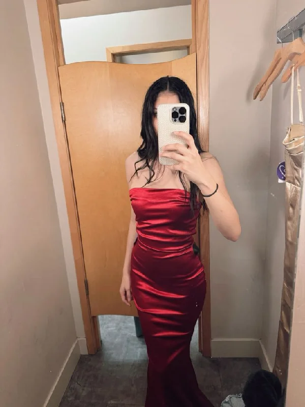 Elegant Sheath Strapless Floor-Length Prom Dress cc1359