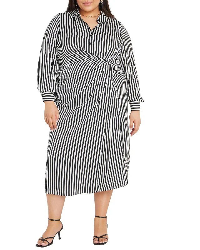 Cassandra Dress | Black/White Stripe