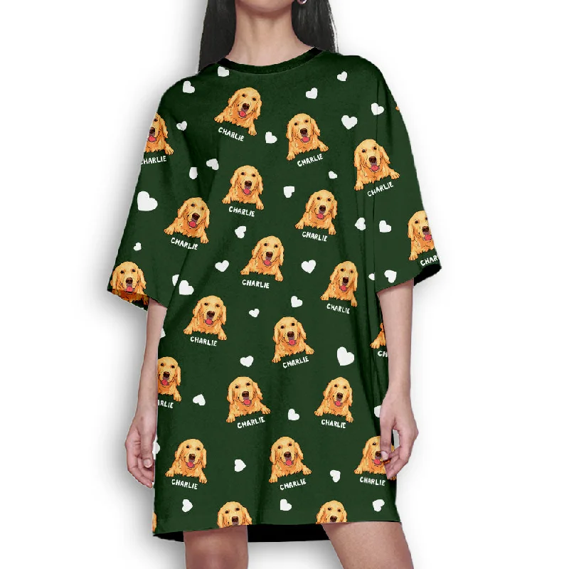 Dog Face - Personalized Custom 3/4 Sleeve Dress
