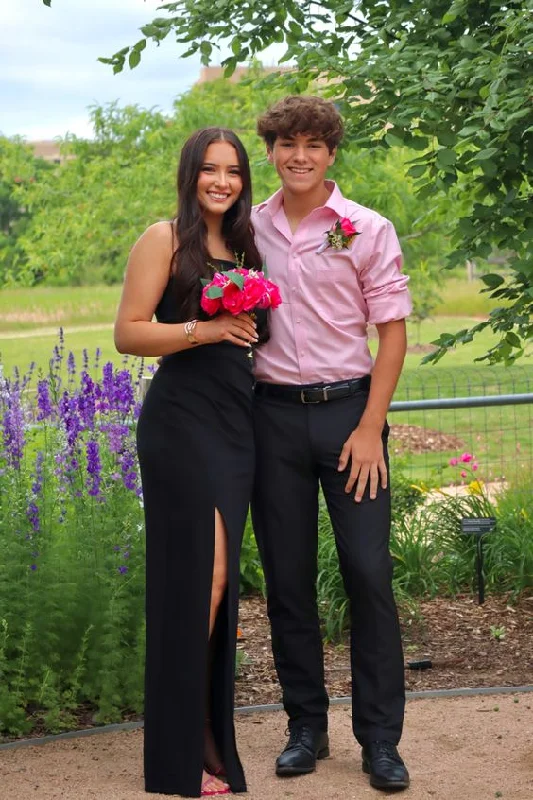 Elegant Black Sheath Prom Dress,Black Formal Gown cc1162