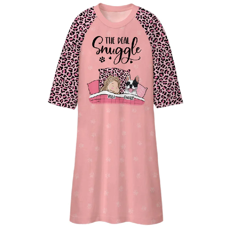 Real Snuggle - Personalized Custom 3/4 Sleeve Dress
