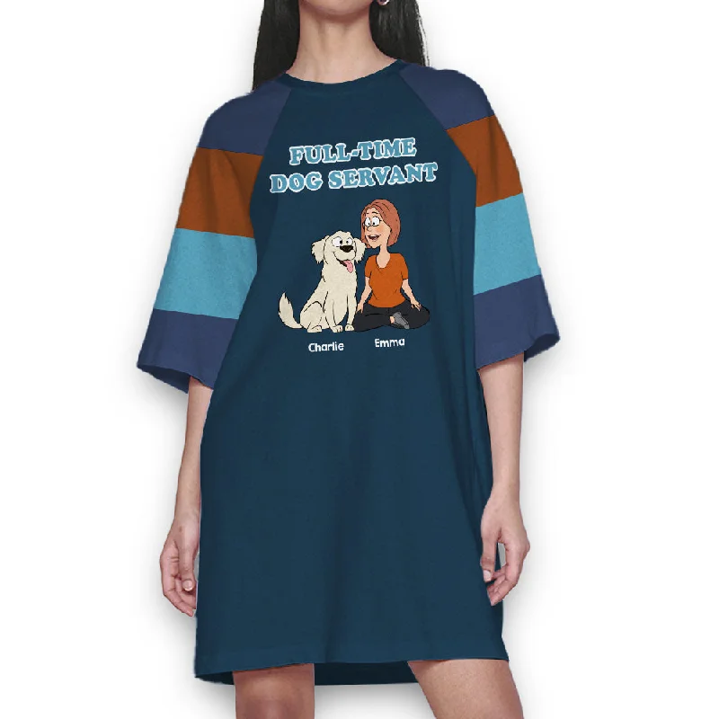 Full-Time Dog Servant - Personalized Custom 3/4 Sleeve Dress