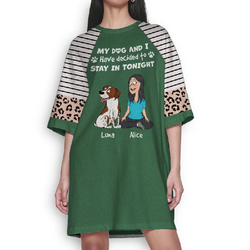 Stay In - Personalized Custom 3/4 Sleeve Dress