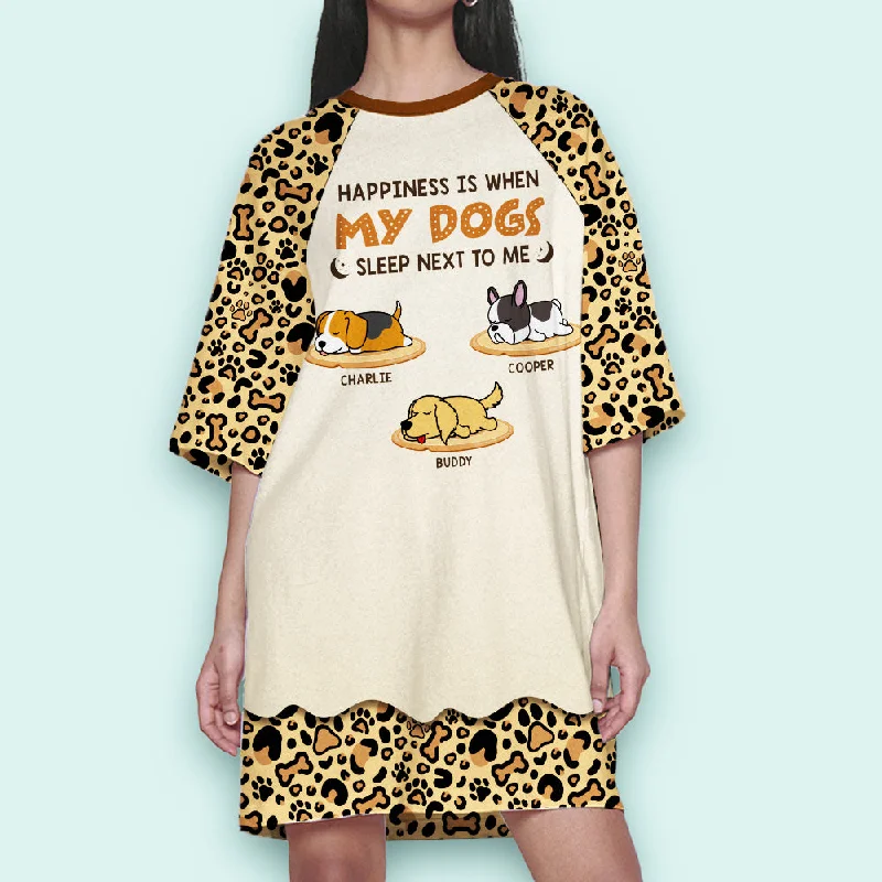 Leopard Dog Mom - Personalized Custom 3/4 Sleeve Dress