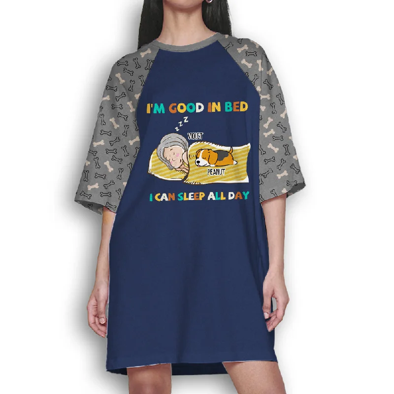 Sleep All Day - Personalized Custom 3/4 Sleeve Dress