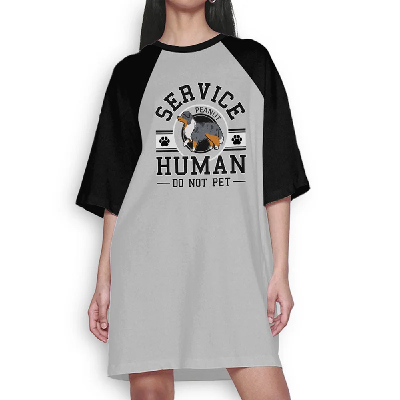 Service Human Logo - Personalized Custom 3/4 Sleeve Dress