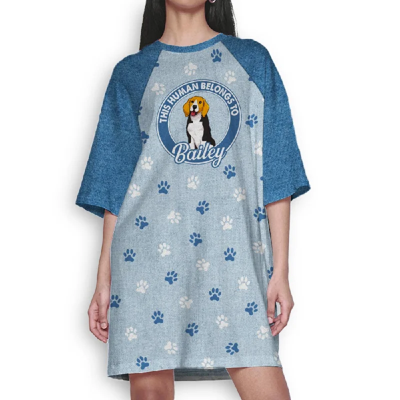 Belongs To Dog - Personalized Custom 3/4 Sleeve Dress