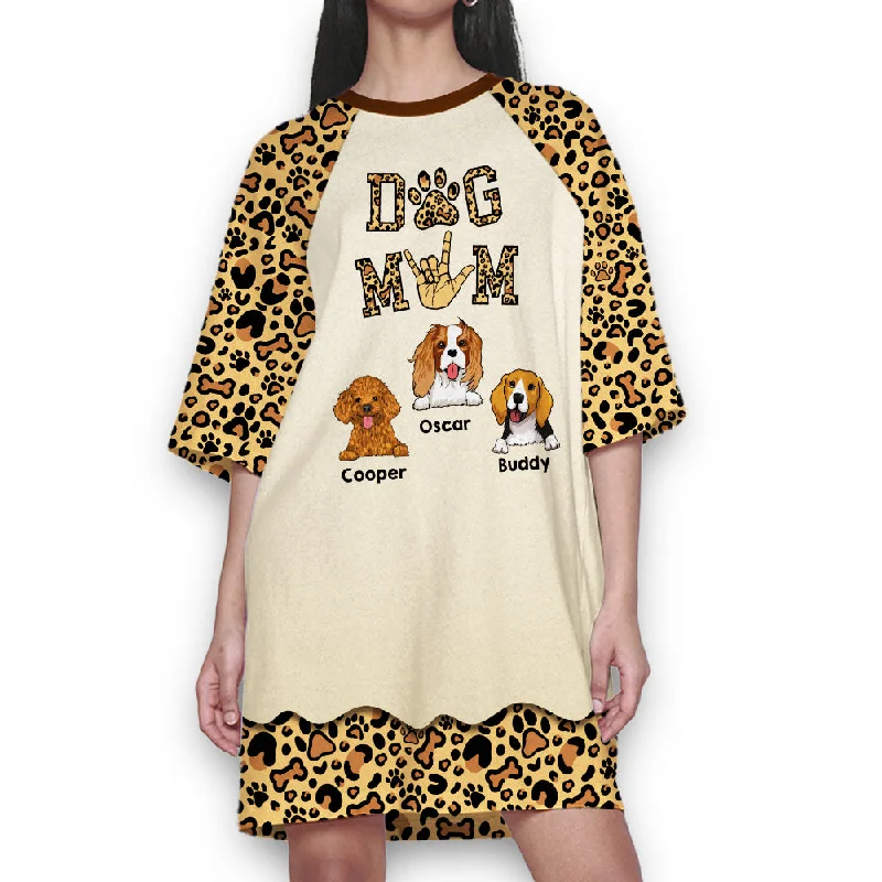 Dog Mom Pattern - Personalized Custom 3/4 Sleeve Dress
