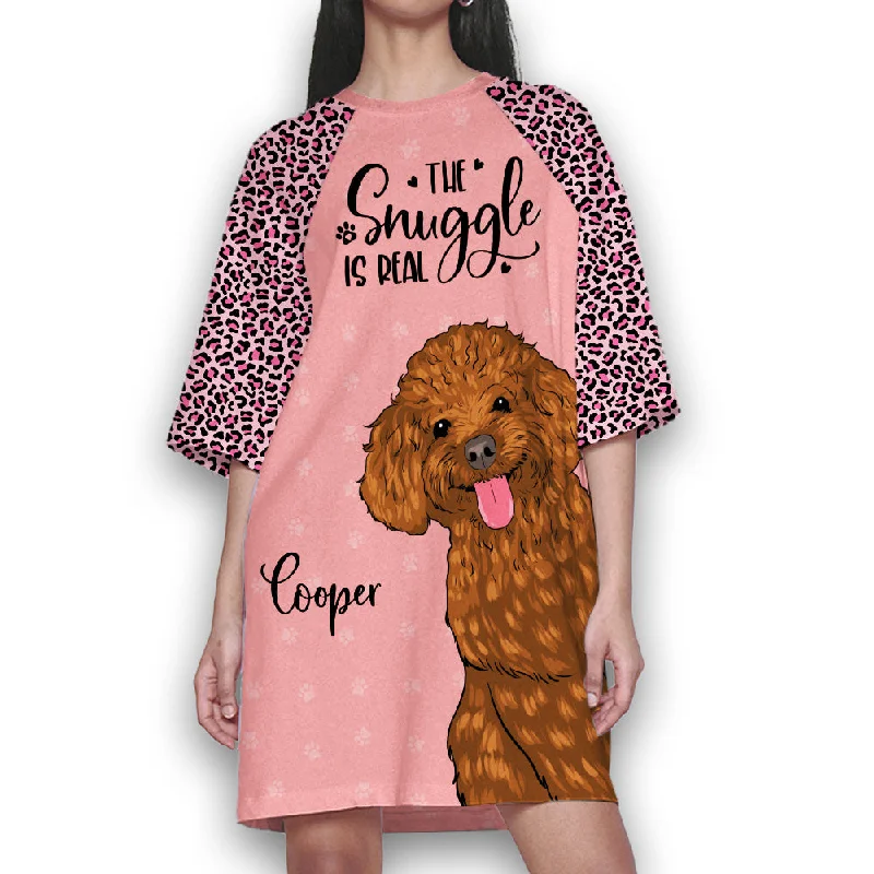 Dog Snuggle - Personalized Custom 3/4 Sleeve Dress