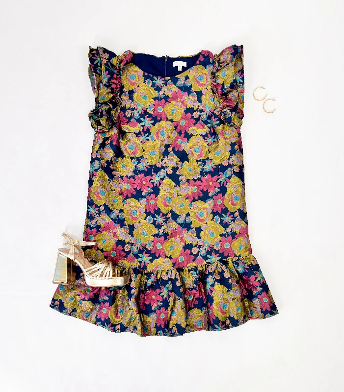 LOVE SOMEBODY FLORAL JACQUARD DRESS