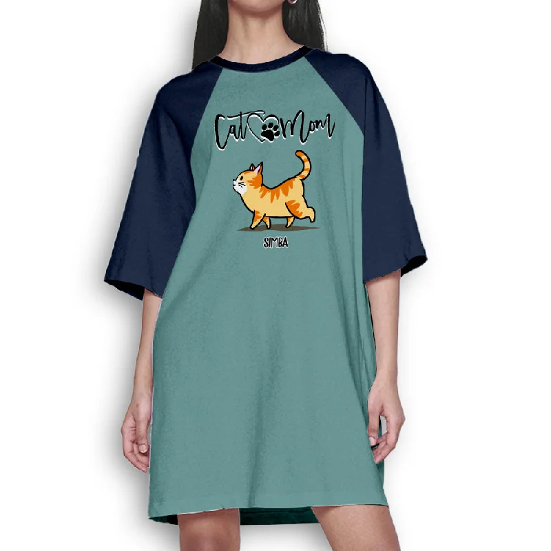 Cat Mom Simple - Personalized Custom 3/4 Sleeve Dress