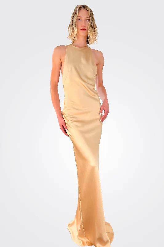 Eliah Cross Back Dress - Champagne