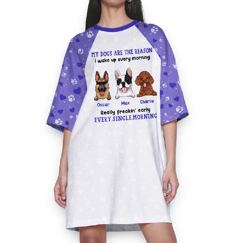 Paw And Heart - Personalized Custom 3/4 Sleeve Dress