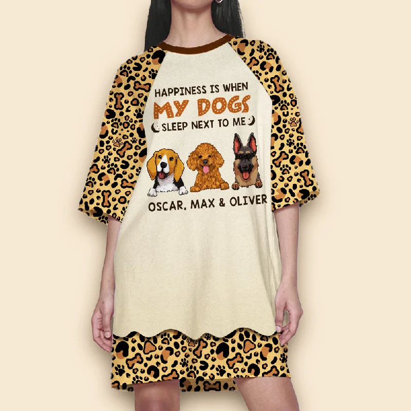 Leopard Dog Mom 2 - Personalized Custom 3/4 Sleeve Dress