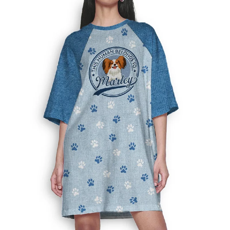 Human Belongs To Dog Version 2 - Personalized Custom 3/4 Sleeve Dress