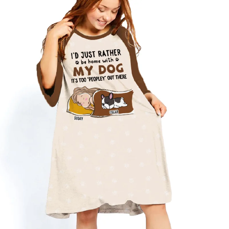 Rather Be Home - Personalized Custom 3/4 Sleeve Dress