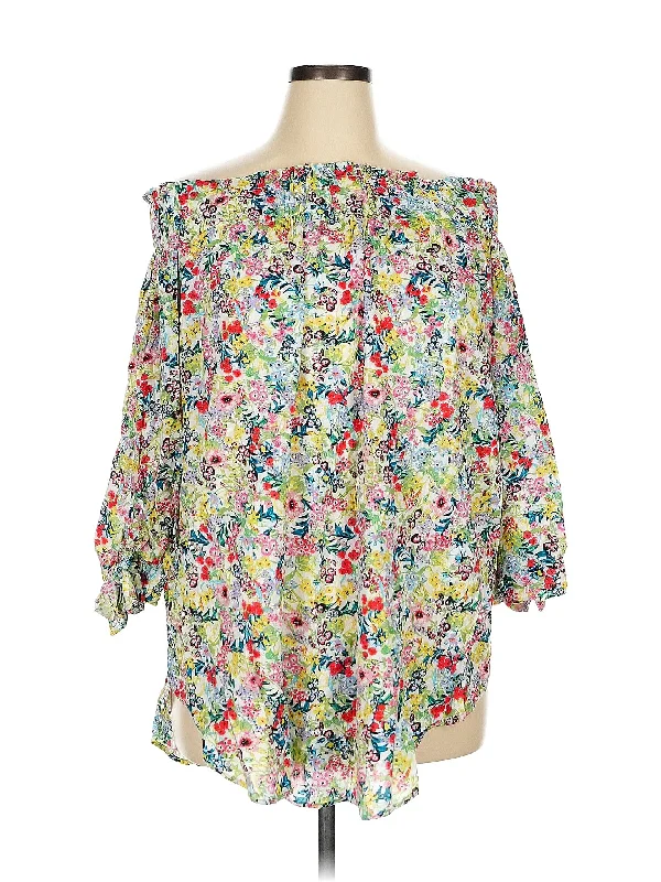 3/4 Sleeve Blouse Satin Drape Blouse