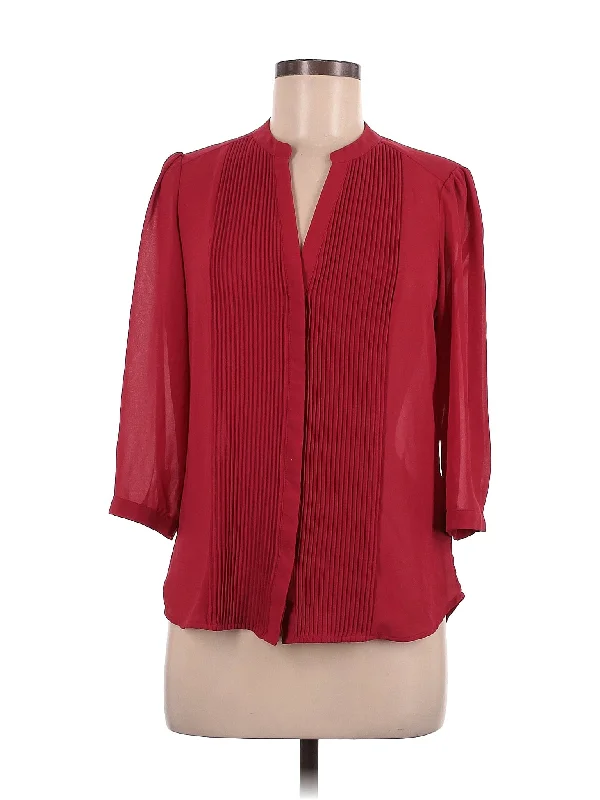 3/4 Sleeve Blouse Pleated Collar Blouse