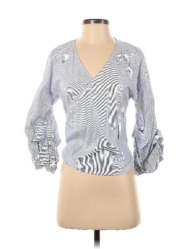 3/4 Sleeve Blouse Wrap Front Blouse