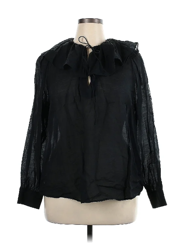 Long Sleeve Blouse Floral Chiffon Blouse