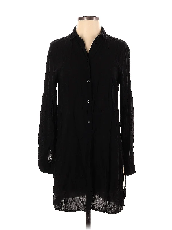 Long Sleeve Blouse Textured Cotton Blouse