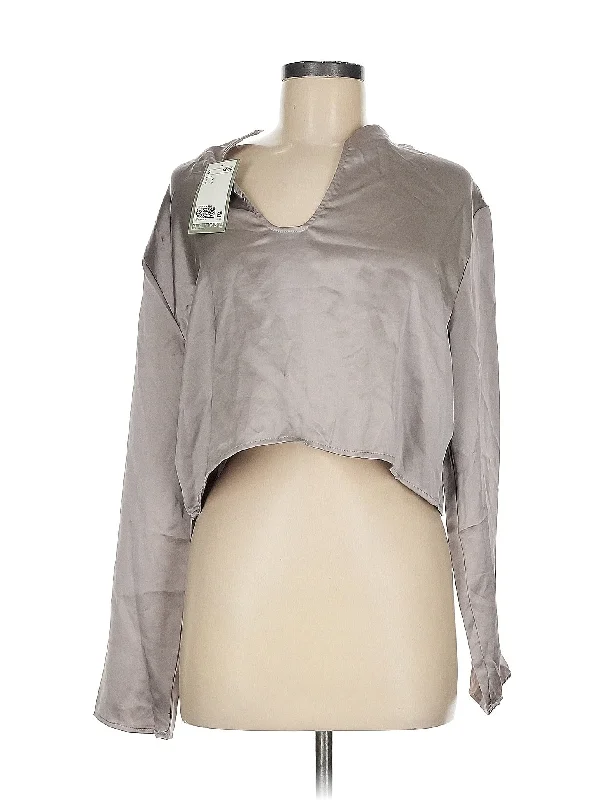 Long Sleeve Blouse Pastel Color Blouse
