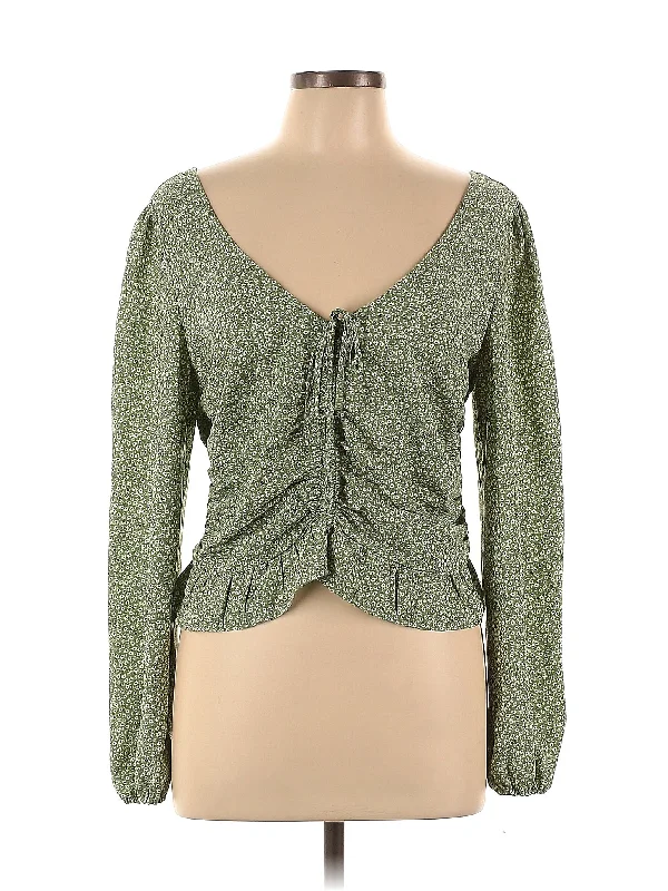 Long Sleeve Blouse Casual Relaxed Fit Blouse