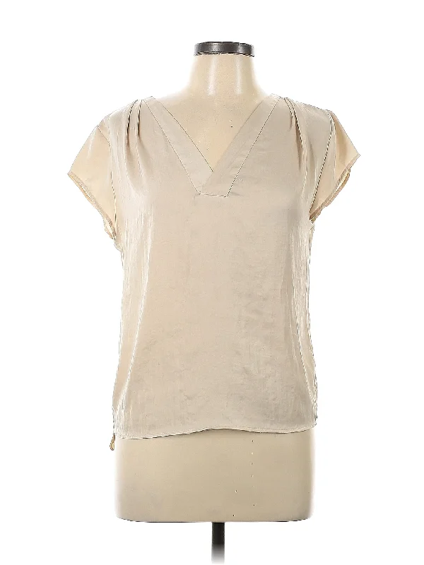 Short Sleeve Blouse Elegant Embroidery Blouse