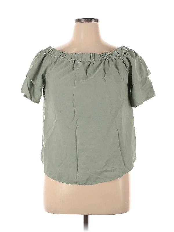 Short Sleeve Blouse Soft Pastel Blouse