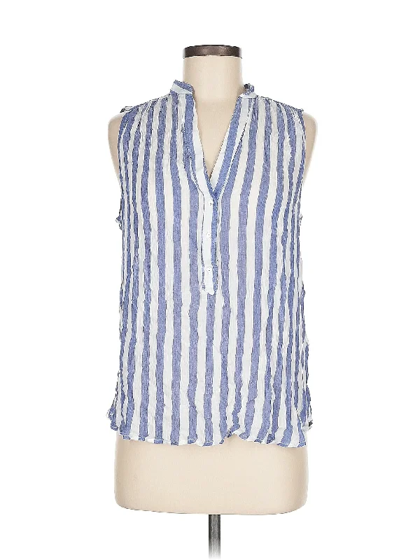 Sleeveless Blouse Sheer Mesh Blouse