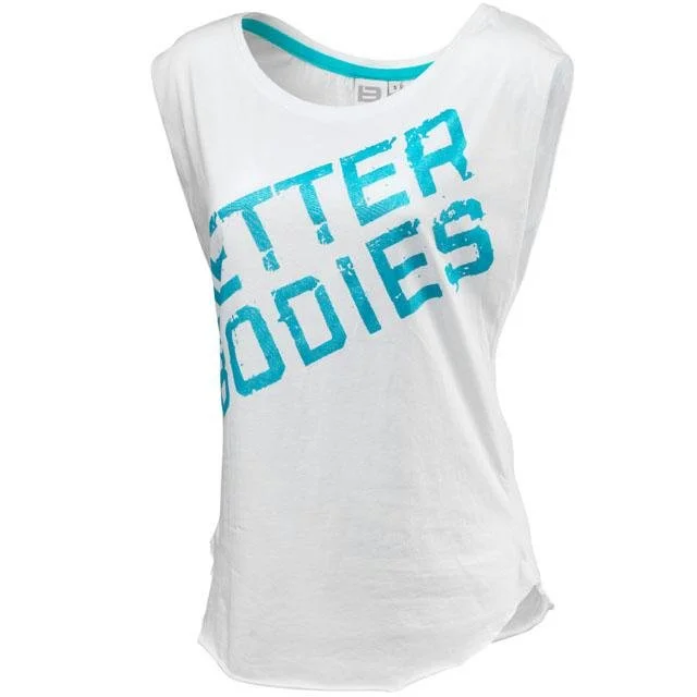 Better Bodies Casual Printed Tee - White Fleece Nylon Spandex