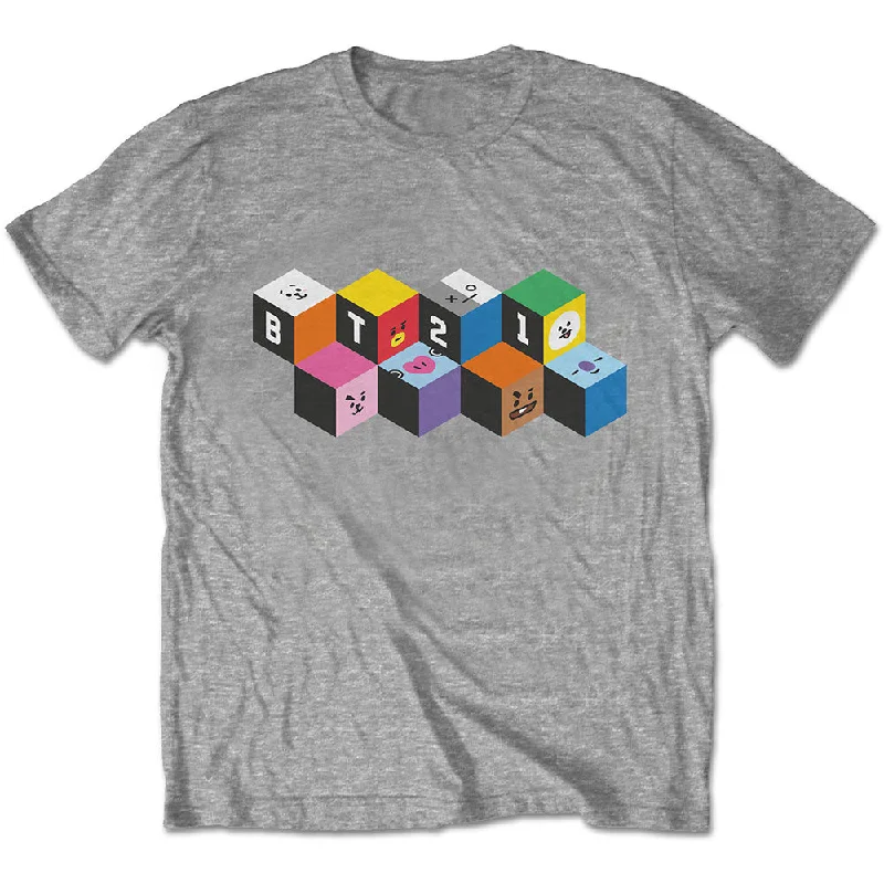 BT21 | Official Band T-Shirt | Blocks Print Jacquard Patchwork