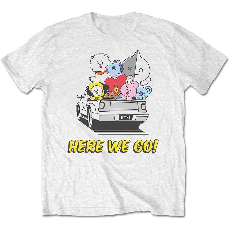 BT21 | Official Band T-Shirt | Here We Go Terry Blend Velvet Blend Canvas Blend