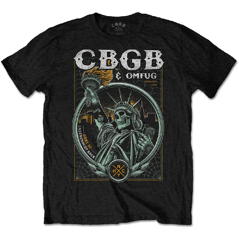 CBGB | Official Band T-Shirt | Liberty Zippered Front Buttoned Front Snap Front