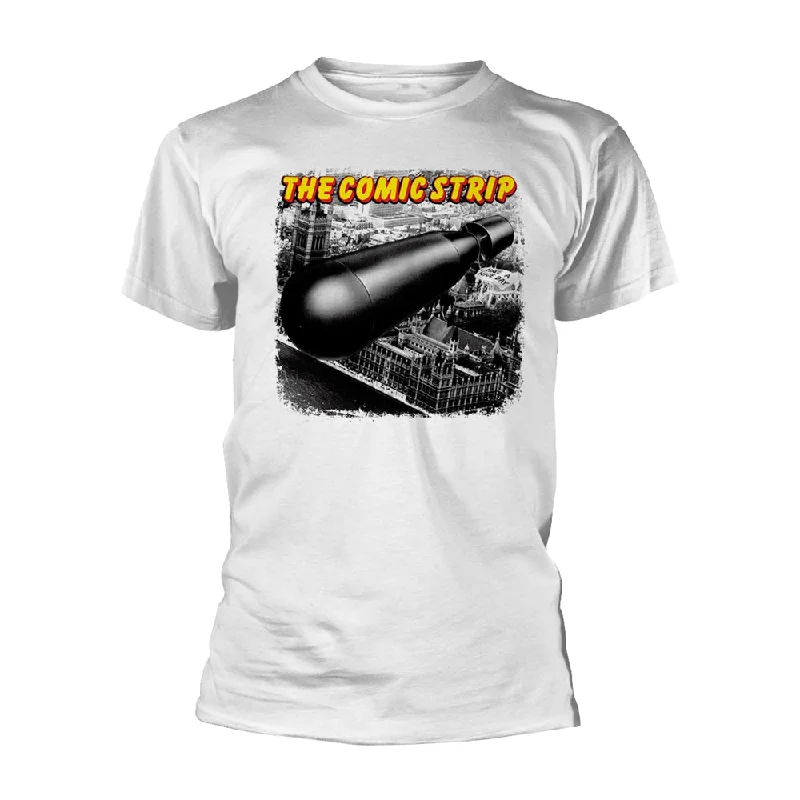 Comic Strip Presnts Unisex T-shirt: Bomb (White) Sequined Glittery Shiny