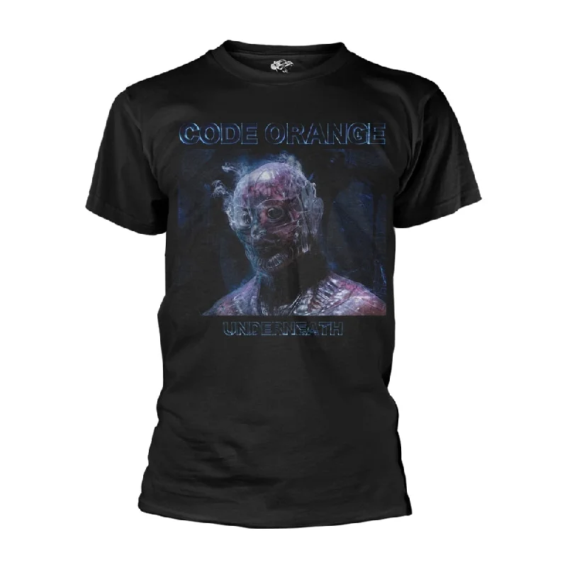 Code Orange Unisex T-shirt: Underneath (back print) Zippered Front Buttoned Front Snap Front Code Orange Unisex T-shirt: Underneath (back print) Zippered Front Buttoned Front Snap Front