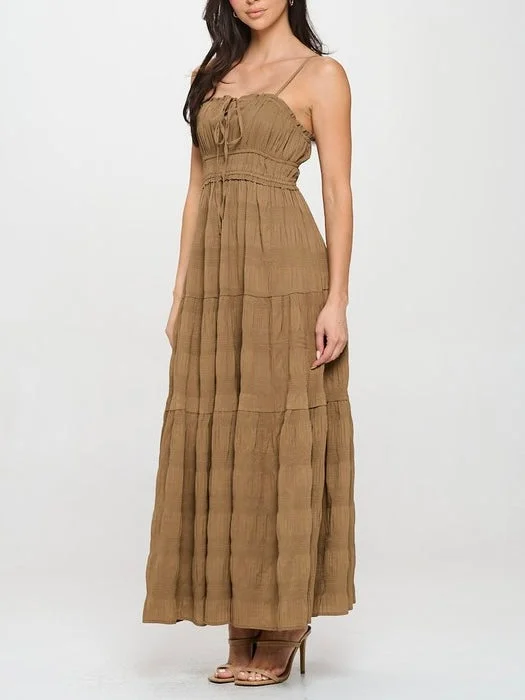 Amari Maxi Dress (Mocha) Fashionable Chiffon Maxi Dress