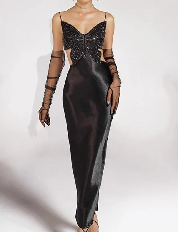 Black Butterfly Sling Cutout Bodycon Prom Formal Maxi Dress Trendy Floral Print Maxi Dress Black Butterfly Sling Cutout Bodycon Prom Formal Maxi Dress Trendy Floral Print Maxi Dress
