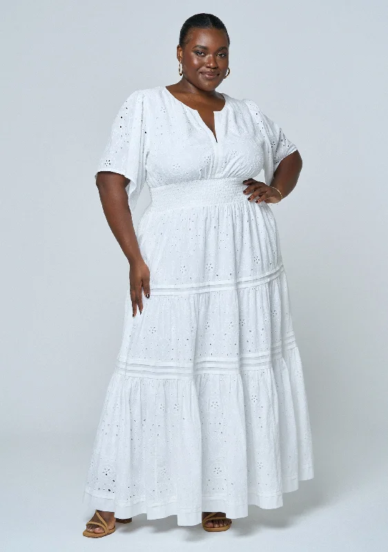 Constance Broderie Maxi Dress Cozy Spaghetti Strap Maxi Dress