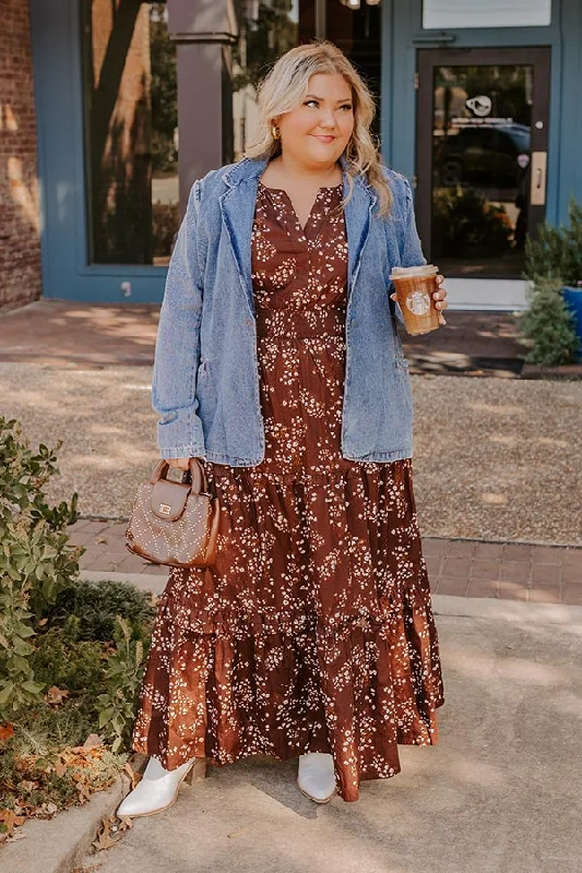 Polished Perfection Floral Maxi Dress in Dark Chocolate Curves Stylish Pleated A-Line Maxi Dress Polished Perfection Floral Maxi Dress in Dark Chocolate Curves Stylish Pleated A-Line Maxi Dress