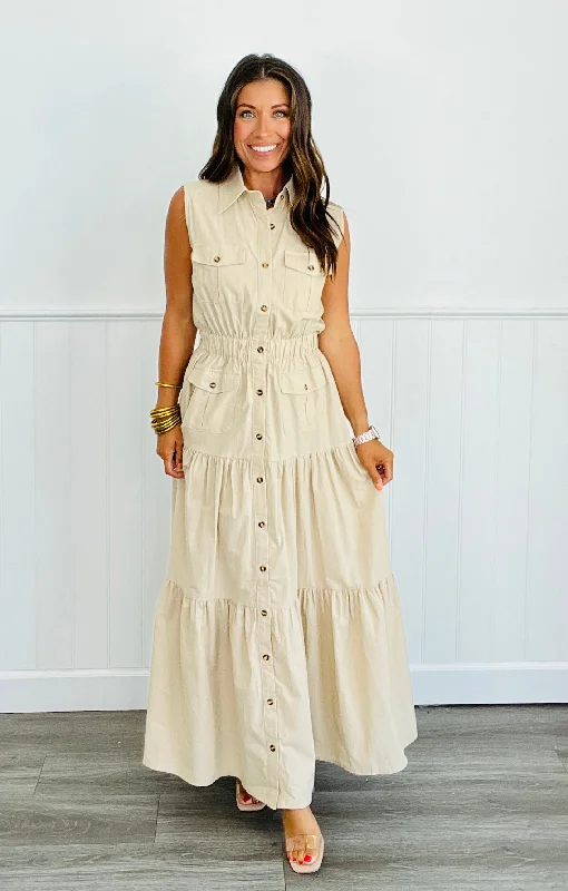 Taupe Ladies Day Out Maxi Dress (Reg) Cozy Longline Maxi Dress