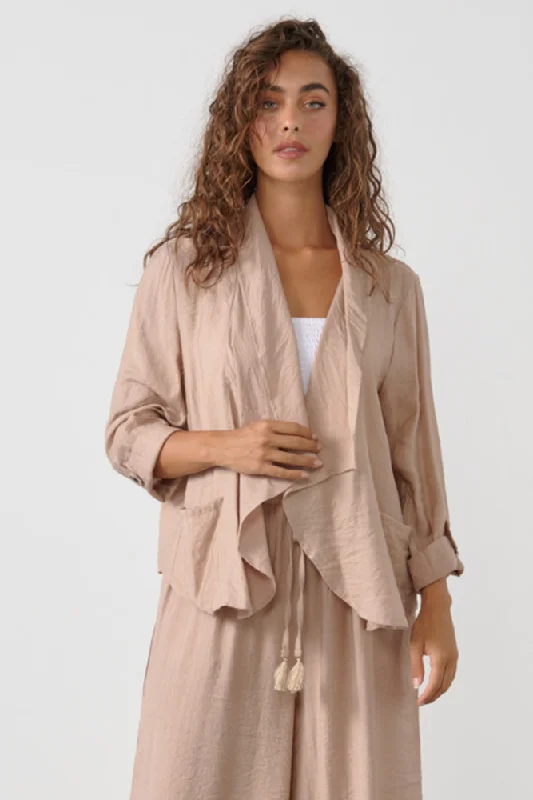 Back Feature Jacket By Caju Toggled Jacket Drawstring Jacket Belted Jacket