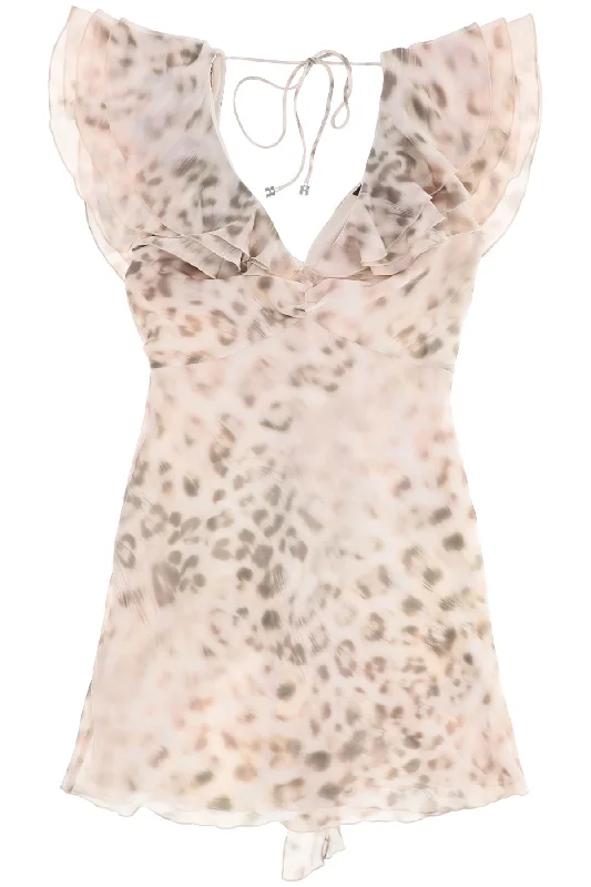 ROTATE "chiffon mini dress with r Comfortable Fit-and-Flare Mini Dress