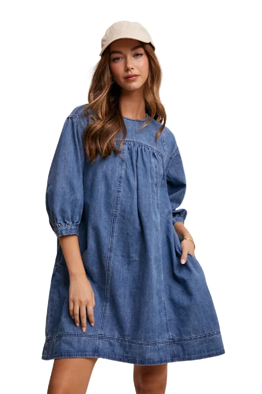 Crosby Denim Mini Dress Casual Button-Up Mini Dress