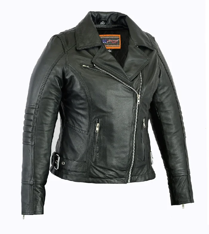 DS835 Women's Updated Lightweight Stylish M/C Jacket Plaid Jacket Tartan Jacket Houndstooth Jacket