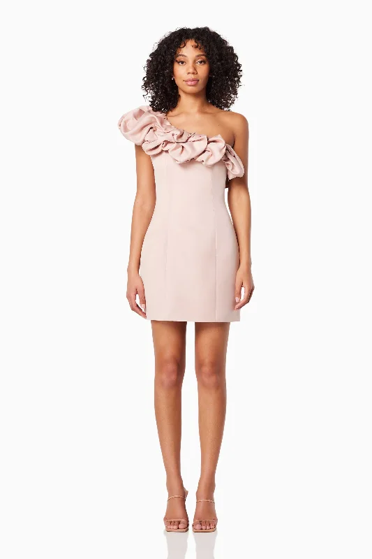 Franki Fitted Mini Dress In Pink Comfortable Polka Dot Mini Dress